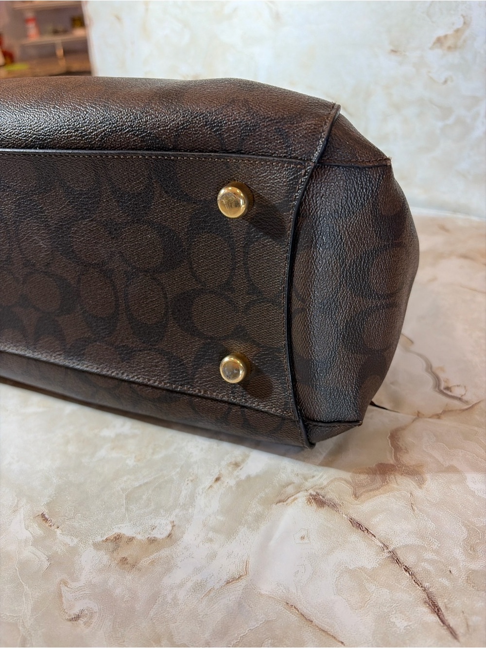 Coach F53310 Ava Signature Carryall Satchel Brown Leather Tote Bag - Picture 7 of 9